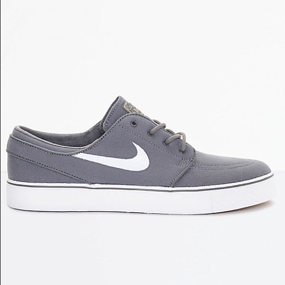 nike sb janoski canvas grey & white skate shoes